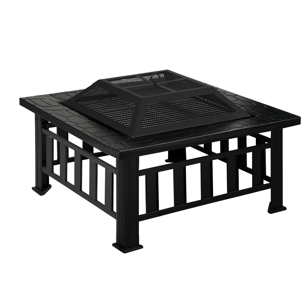 Fire Pit BBQ Table Grill Outdoor Garden Wood Burning Fireplace Stove