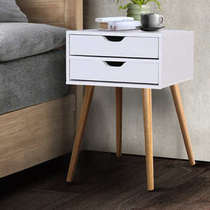 Artiss Bedside Tables Drawers Side Table Nightstand Wood Storage Cabinet White