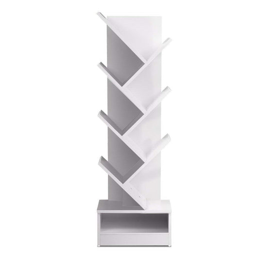 Artiss Display Shelf 7-Shelf Tree Bookshelf Book Storage Rack Bookcase White