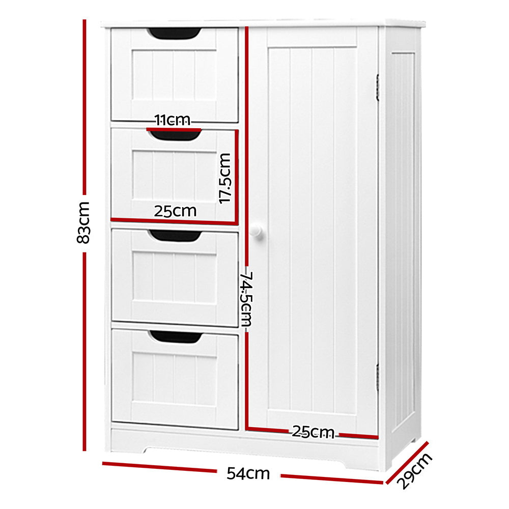 Artiss Bathroom Tallboy Storage Cabinet - White