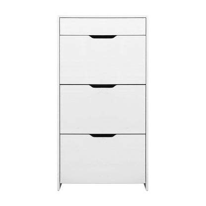 Artiss Shoe Cabinet 3 Tier Shoes Storage Drawer High Gloss White Rack Shelf