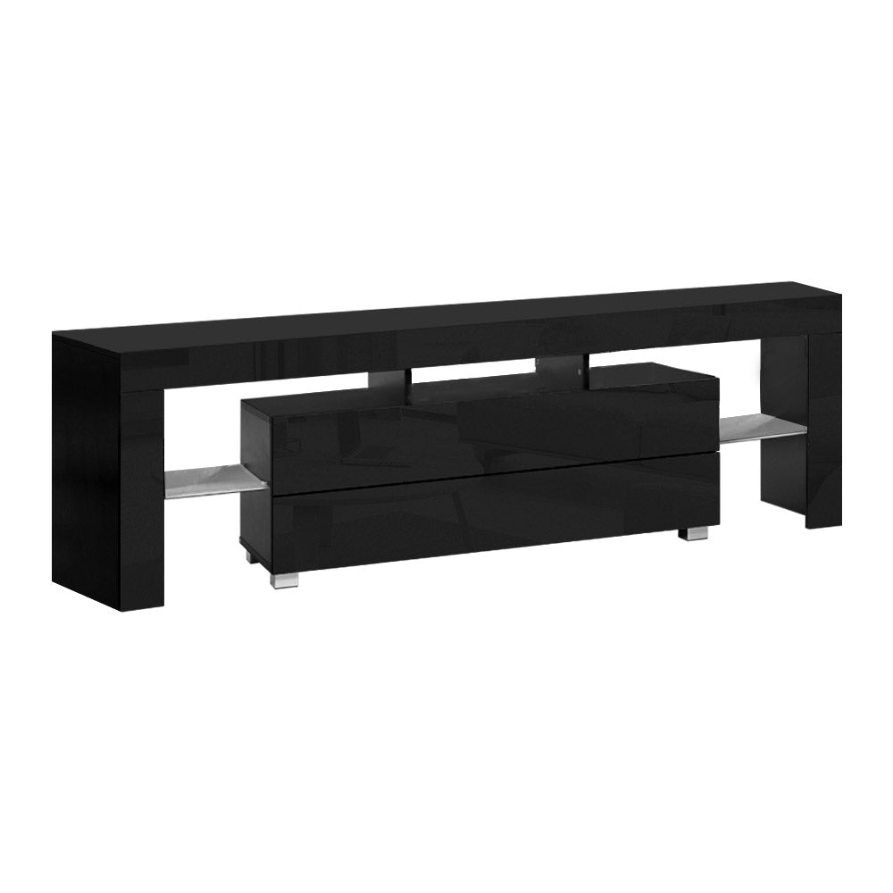 Artiss TV Cabinet Entertainment Unit Stand RGB LED Gloss Furniture 160cm Black