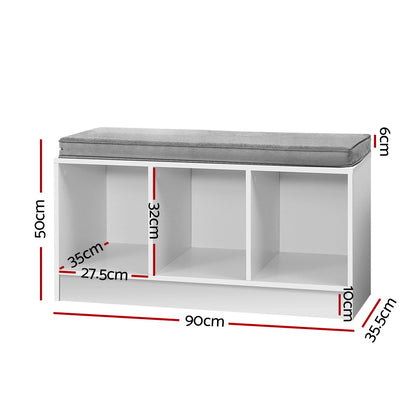 Artiss Shoe Cabinet Bench Shoes Organiser Storage Rack Shelf White Box Seat