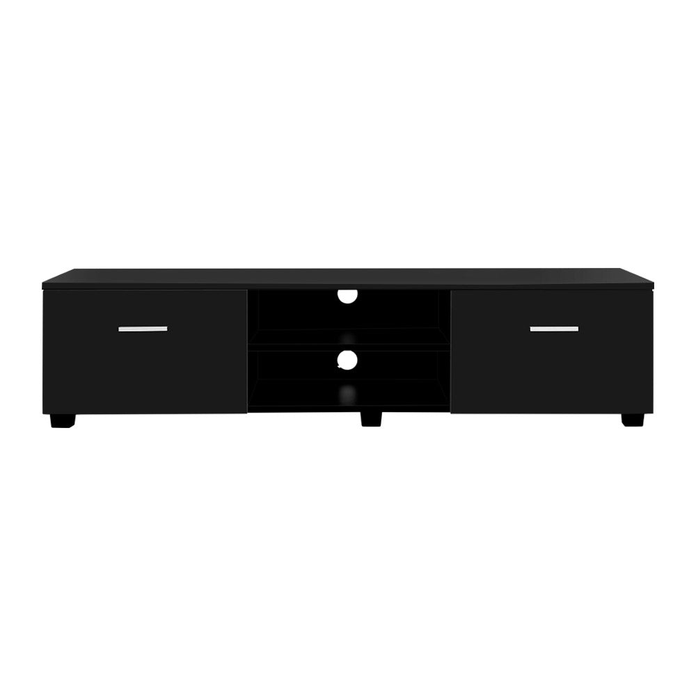 Artiss 140cm High Gloss TV Cabinet Stand Entertainment Unit Storage Shelf Black