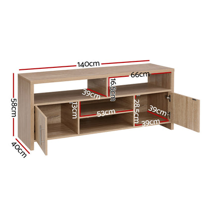 Artiss TV Cabinet Entertainment Unit Stand Storage Shelf Sideboard 140cm Oak