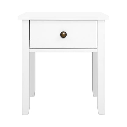 Bedside Tables Drawer Side Table Nightstand White Storage Cabinet White Lamp