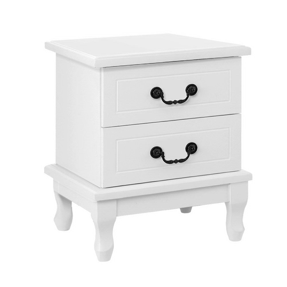 Artiss KUBI Bedside Tables 2 Drawers Side Table French Nightstand Storage Cabinet