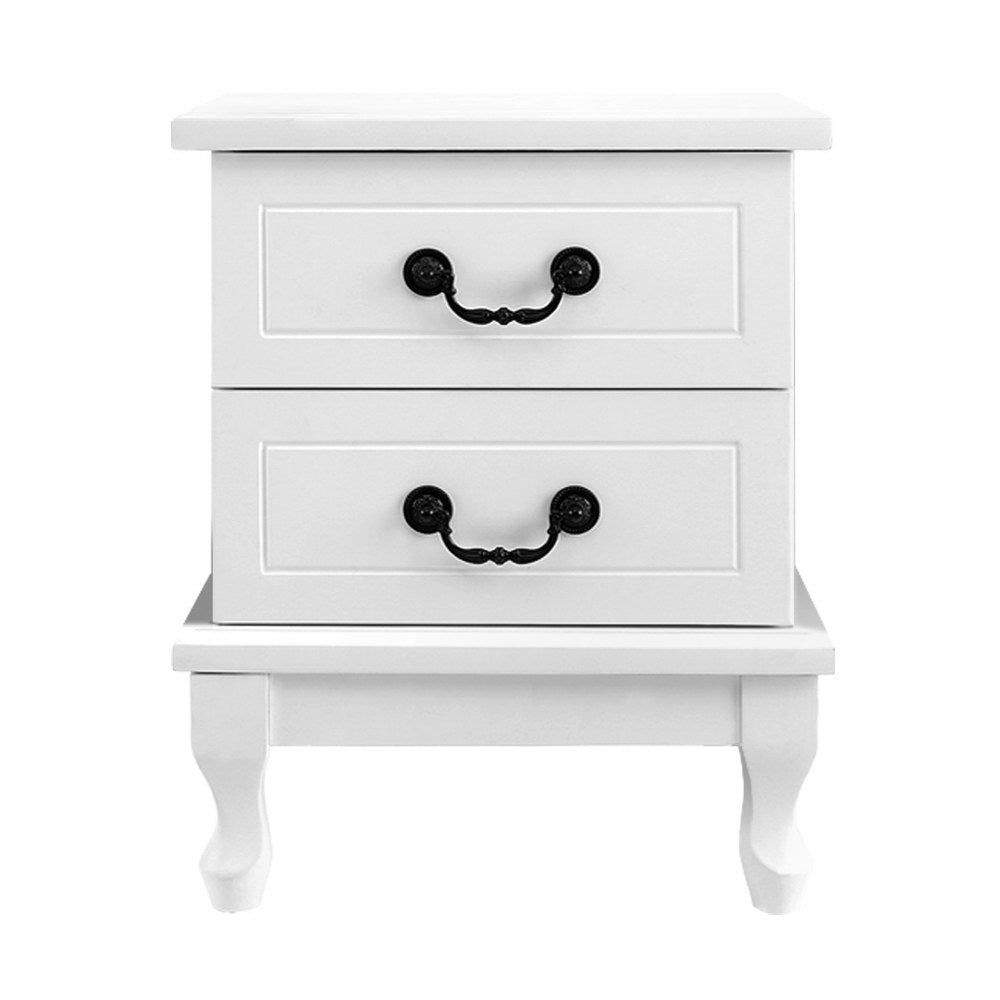 Artiss KUBI Bedside Tables 2 Drawers Side Table French Nightstand Storage Cabinet