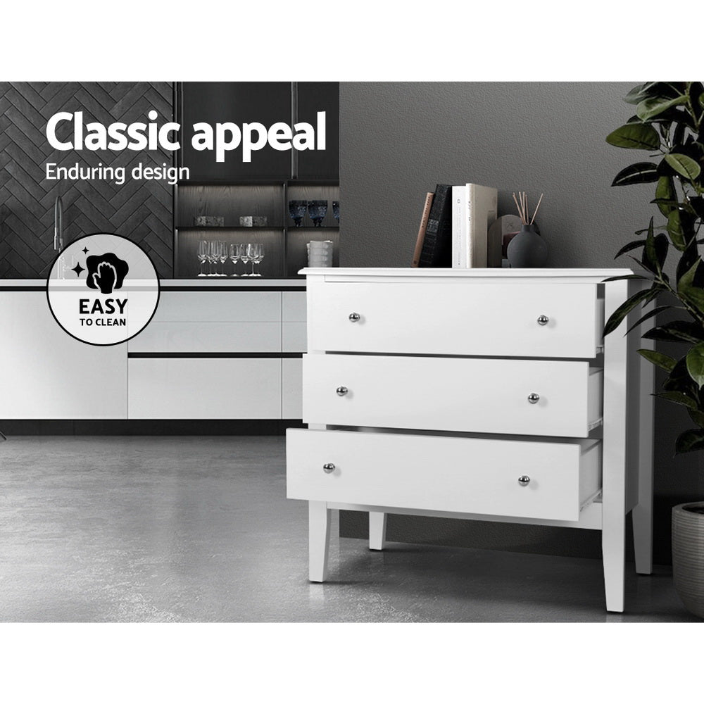 Artiss Chest of Drawers Storage Cabinet Bedside Table Dresser Tallboy White