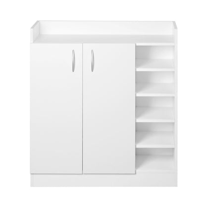 Artiss 2 Doors Shoe Cabinet Storage Cupboard - White