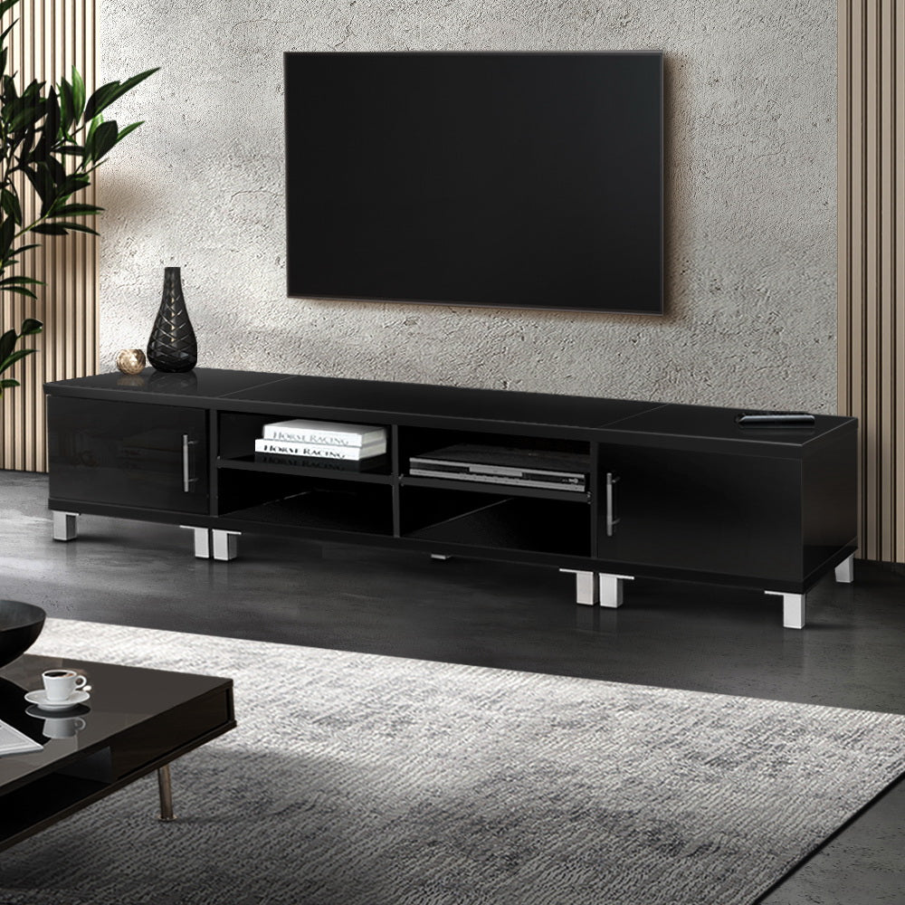 Artiss Entertainment Unit with Cabinets - Black