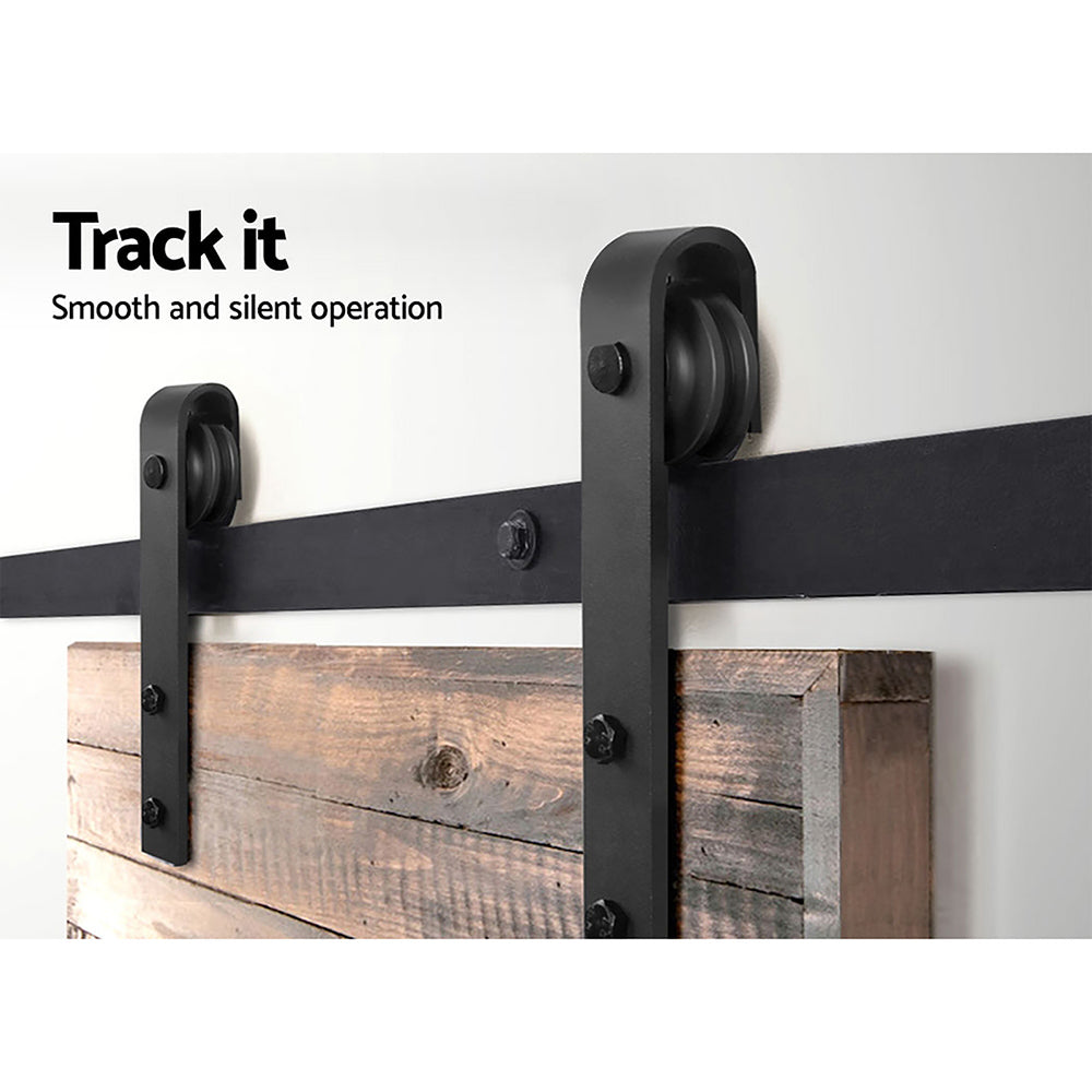 Cefito Sliding Barn Door Hardware Track Set 2.44m Roller Kit Slide Office