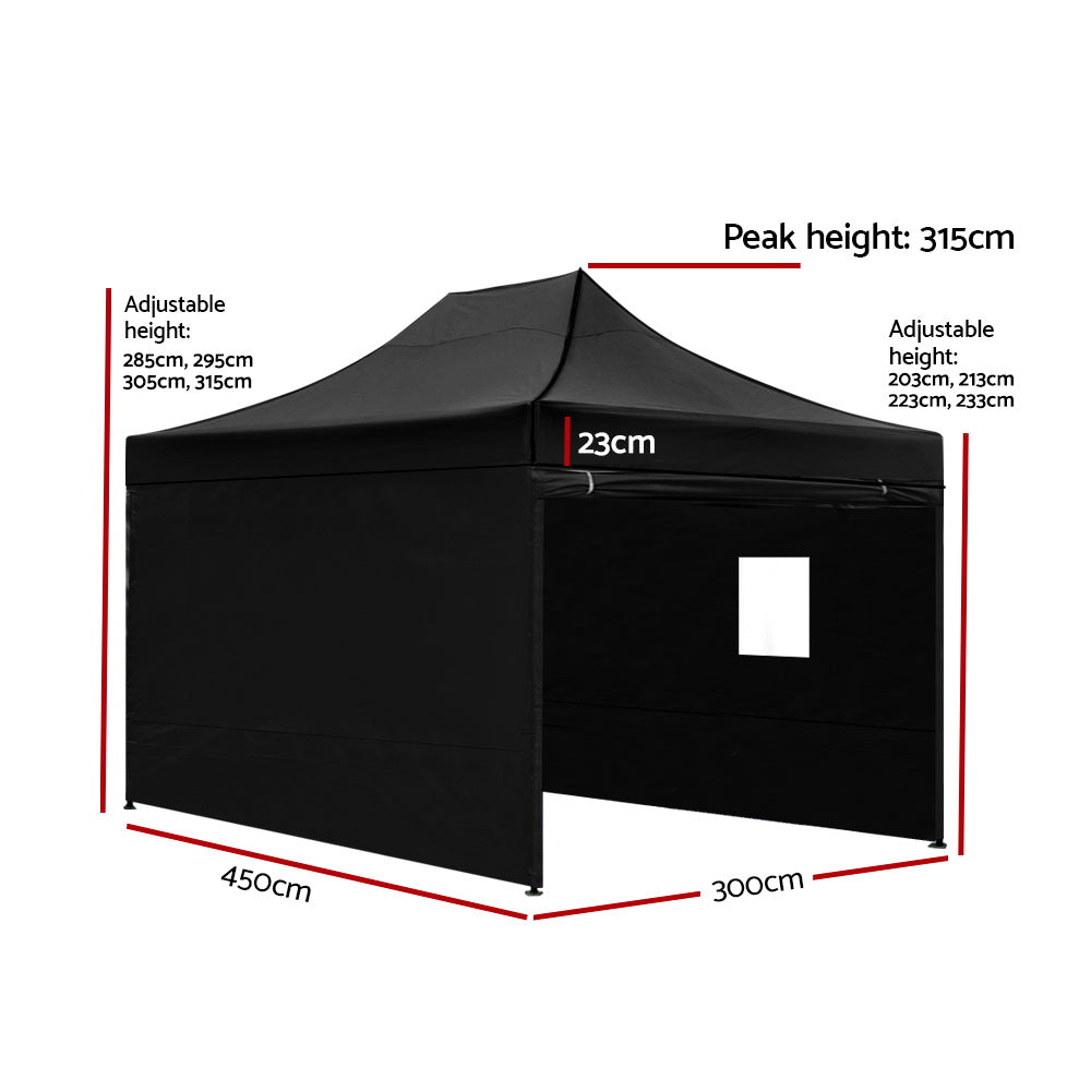 Instahut Gazebo Pop Up Marquee 3x4.5 Outdoor Tent Folding Wedding Gazebos