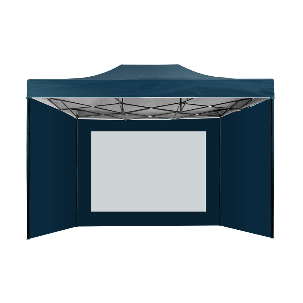 Instahut Gazebo Pop Up Marquee 3x4.5 Folding Wedding Tent Gazebos Shade Navy