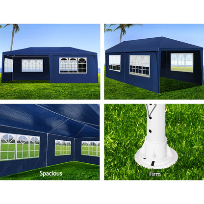 Instahut Gazebo 3x6 Outdoor Marquee Gazebos Wedding Party Camping Tent 6 Wall Panels