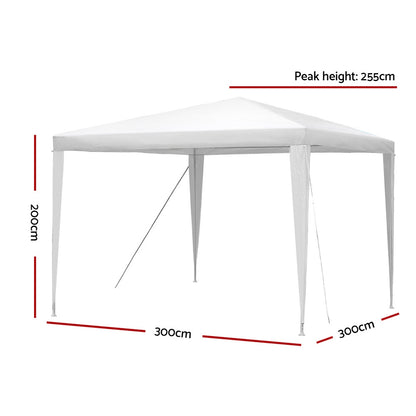 Instahut Wedding Gazebo Outdoor Marquee Party Tent Event Canopy Camping 3x3 White