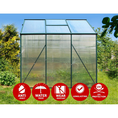 Greenfingers Greenhouse Aluminum Green House Garden Shed Polycarbonate 1.9x1.9M