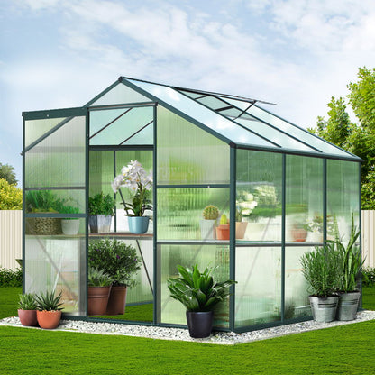 Greenfingers Greenhouse Aluminum Green House Garden Shed Polycarbonate 1.9x1.9M