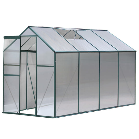 Greenfingers Aluminum Greenhouse Green House Garden Shed Polycarbonate 2.52x1.9M