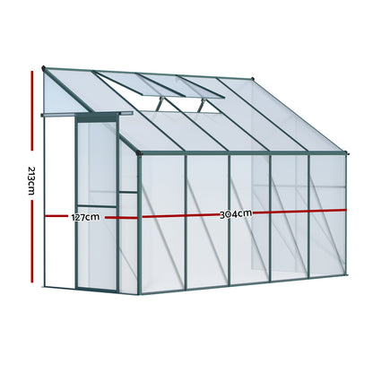 Greenfingers Greenhouse Aluminium Green House Garden Shed Polycarbonate 3x1.27M