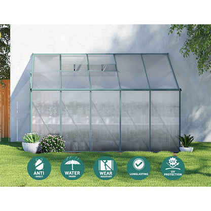 Greenfingers Greenhouse Aluminium Green House Garden Shed Polycarbonate 3x1.27M