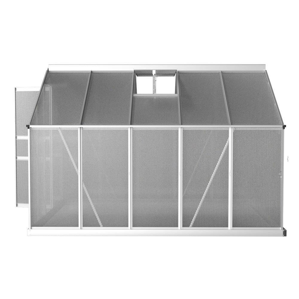 Greenfingers Greenhouse Aluminium Polycarbonate Green House Garden Shed 3x2.5M