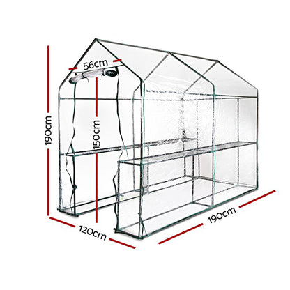 Greenfingers Greenhouse Garden Shed Green House 1.9X1.2M Storage Greenhouses Clear