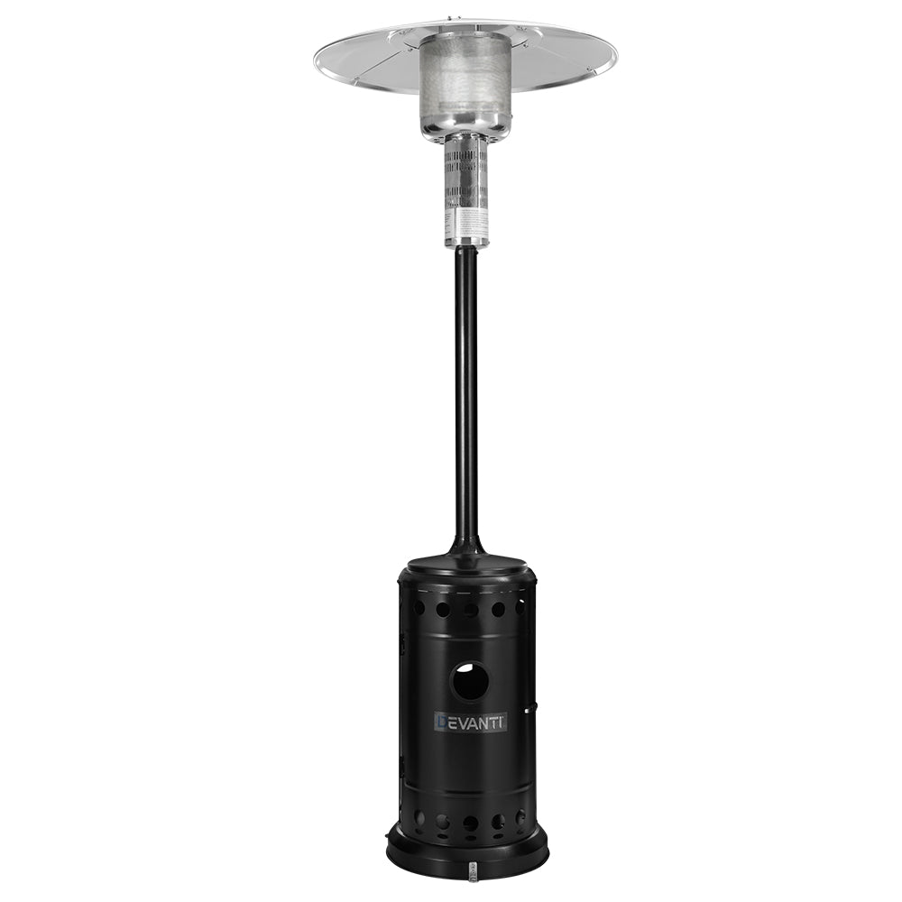 Devanti Portable Gas Patio Heater - Black and Silver