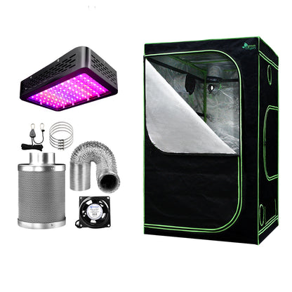 Greenfingers Grow Tent 1000W LED Grow Light 120X120X200cm Mylar 6" Ventilation