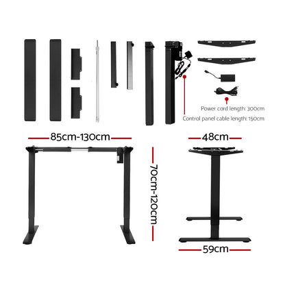 Artiss Electric Standing Desk Motorised Sit Stand Desks Table Black Oak 140cm