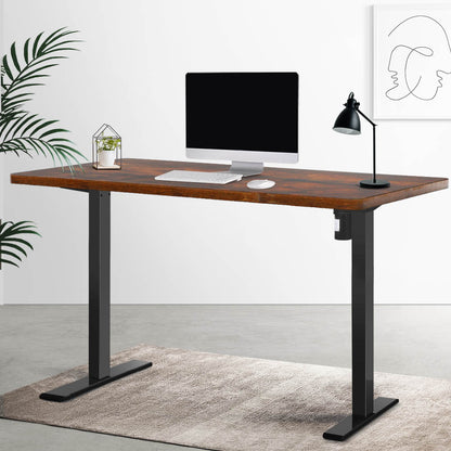 Artiss Electric Standing Desk Motorised Adjustable Sit Stand Desks Black Brown