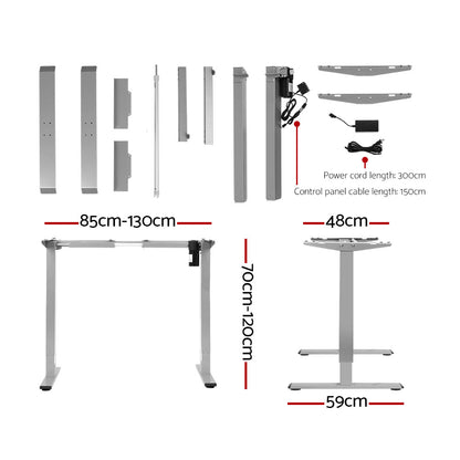 Artiss Electric Standing Desk Motorised Adjustable Sit Stand Desks Grey Brown