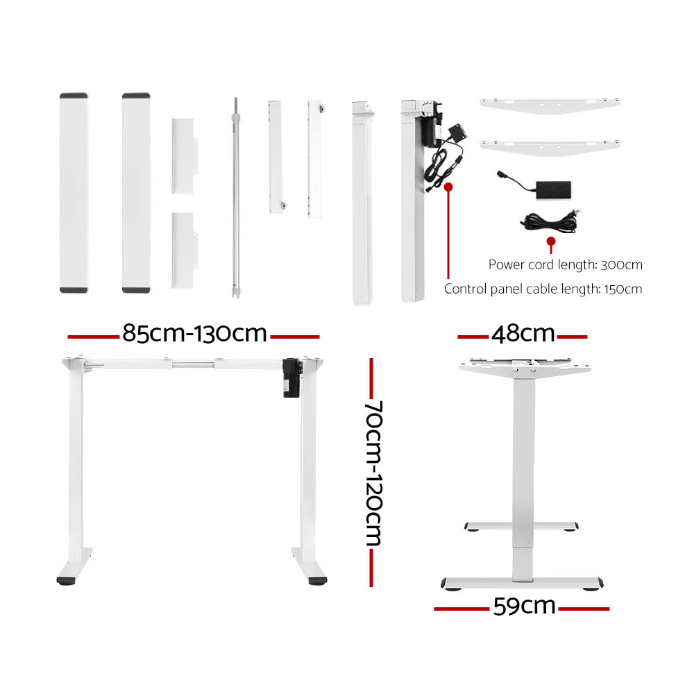 Artiss Electric Standing Desk Motorised Adjustable Sit Stand Desks White Black