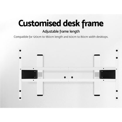 Artiss Standing Desk Electric Adjustable Sit Stand Desks White Black 140cm