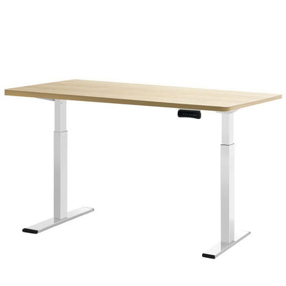 Artiss Standing Desk Electric Height Adjustable Sit Stand Desks White Oak 140cm