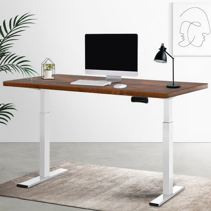 Artiss Standing Desk Electric Height Adjustable Sit Stand Desks White Brown