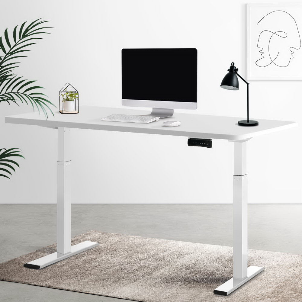 Artiss Standing Desk Electric Height Adjustable Sit Stand Desks White 140cm