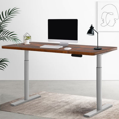 Artiss Electric Standing Desk Motorised Adjustable Sit Stand Desks Grey Brown