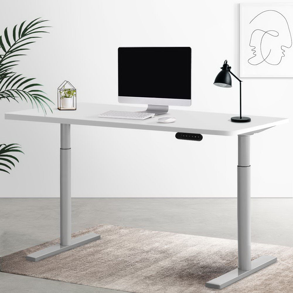 Artiss Electric Standing Desk Adjustable Sit Stand Desks Grey White 140cm