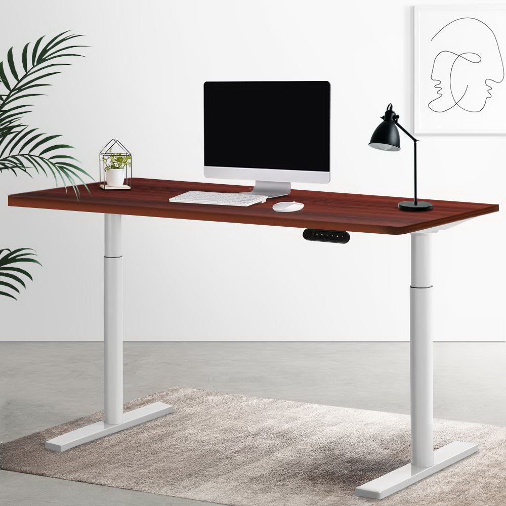 Artiss Electric Standing Desk Height Adjustable Sit Stand Desks White Walnut