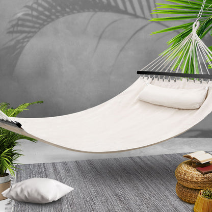 Gardeon Swing Double Hammock Bed Cream