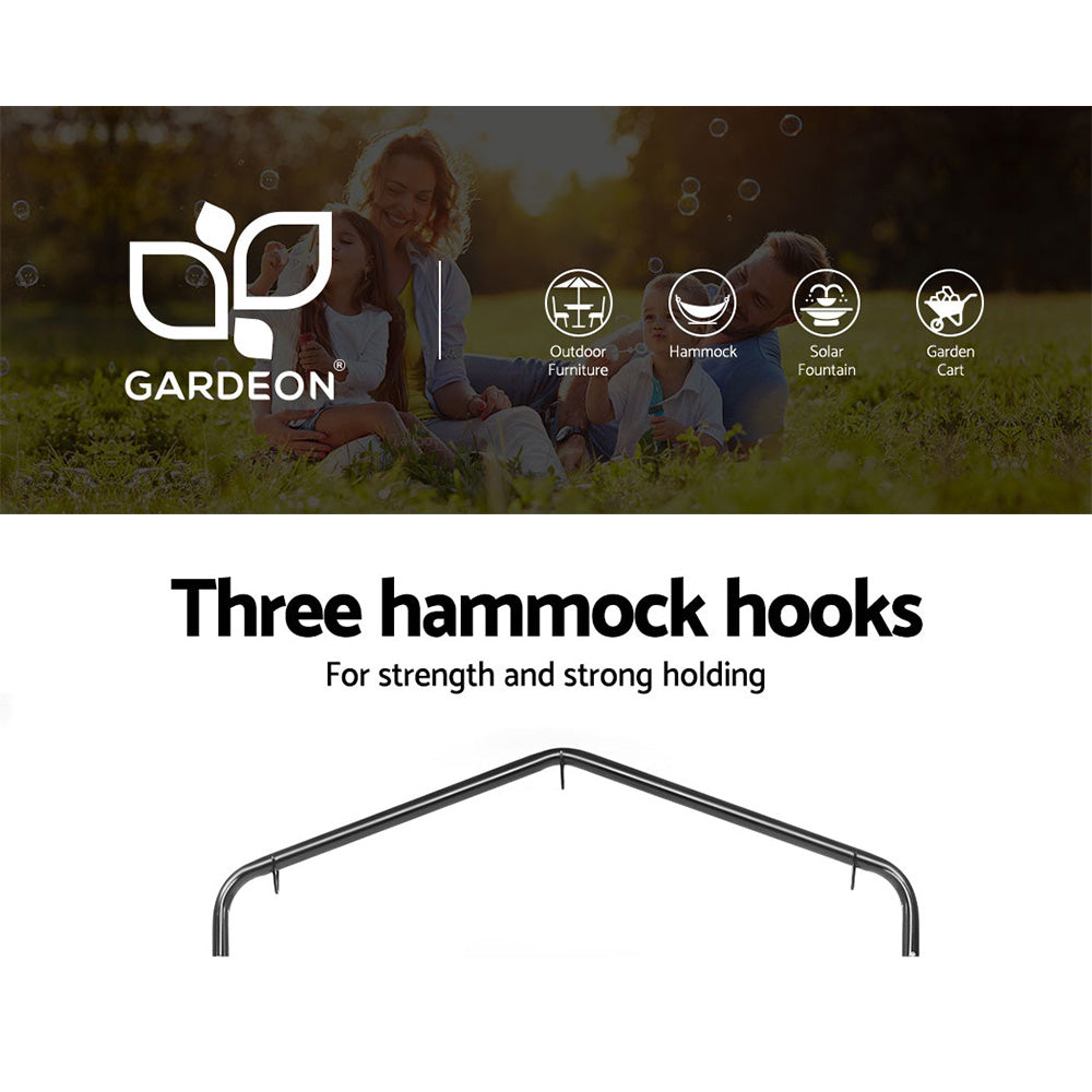 Gardeon Outdoor Hammock Chair with Stand Cotton Swing Relax Hanging 124CM Grey