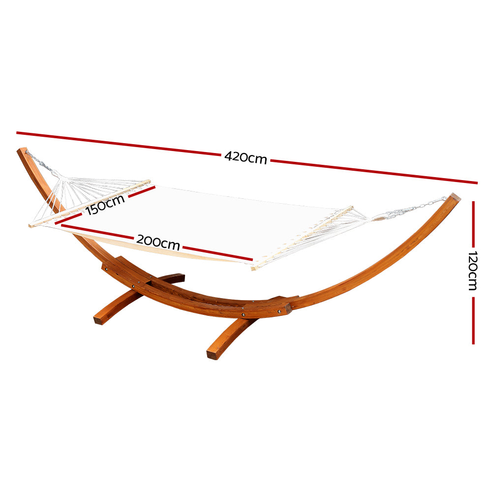 Gardeon Double Hammock with Wooden Hammock Stand