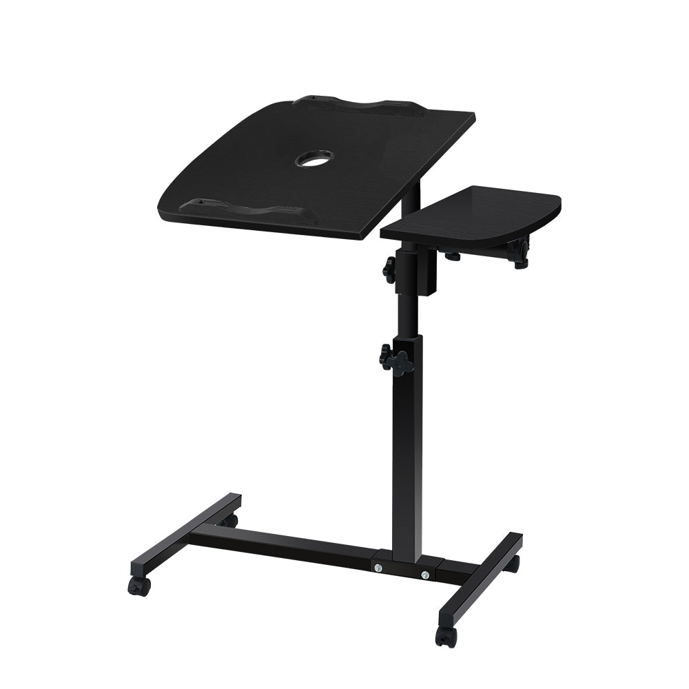 Artiss Laptop Table Desk Adjustable Stand With Fan - Black