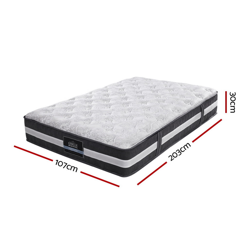 Giselle King Single Mattress Bed Size 7 Zone Pocket Spring Medium Firm Foam 30cm