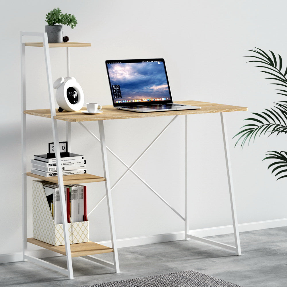 Artiss Computer Desk Laptop Table Bookshelf Desk Storage Rack Home Study Office