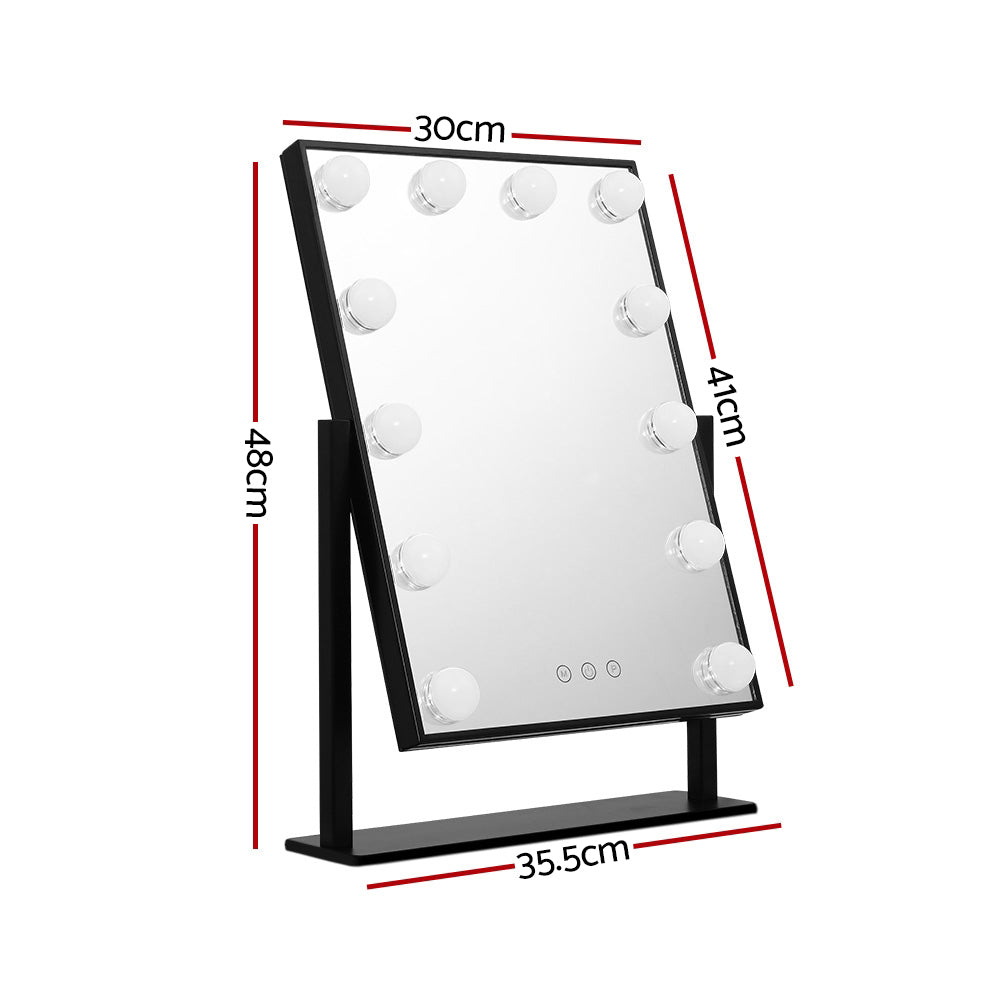 Embellir LED Standing Makeup Mirror - Black