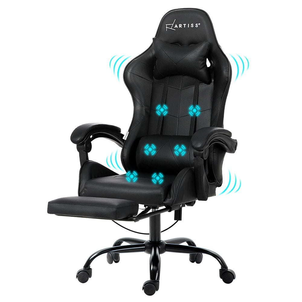 Artiss Gaming Office Chair Racing Massage Computer Seat Footrest Leather