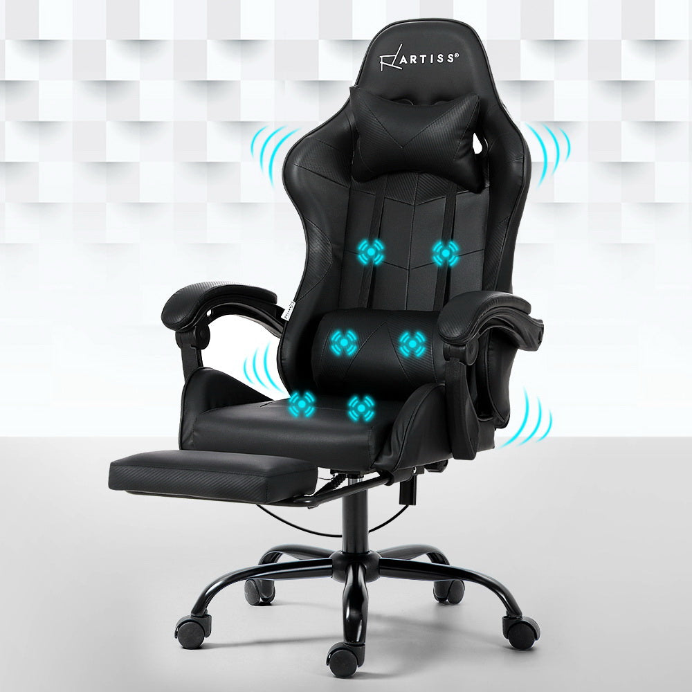 Artiss Gaming Office Chair Racing Massage Computer Seat Footrest Leather