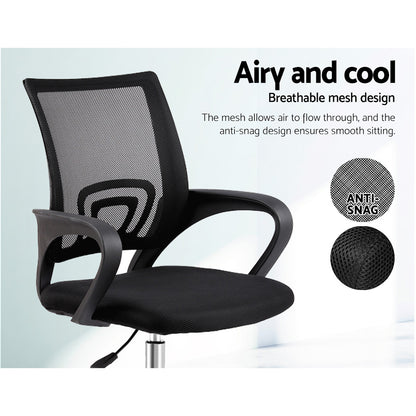 Artiss Office Chair Gaming Chair Computer Mesh Chairs Executive Mid Back Black